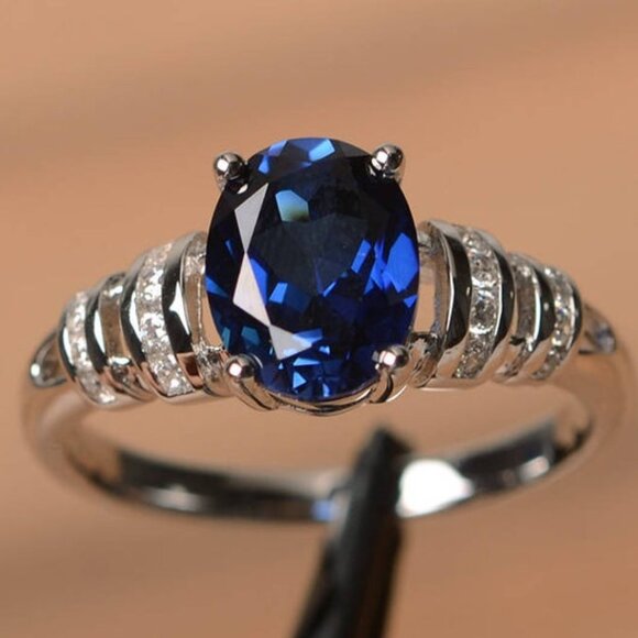 Jewelry - Refine Oval Pure Zircon Romantic Silver Elegant Rings for Women, PD353